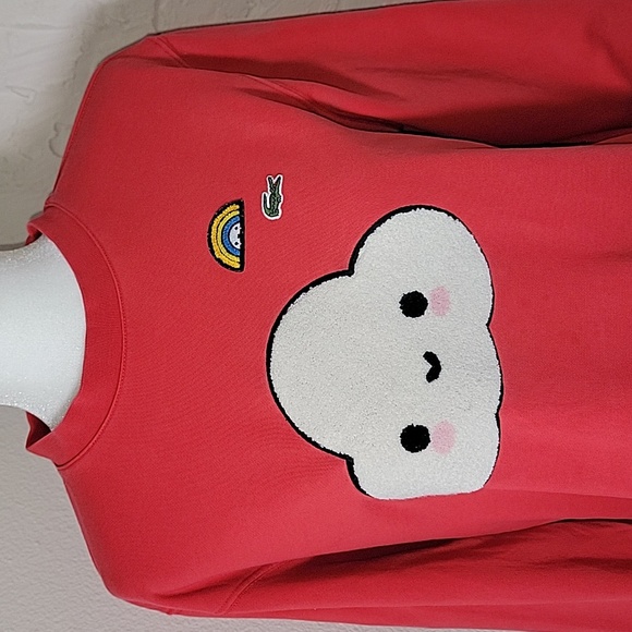 Lacoste X FriendsWithYou Sweatshirt Pullover Unisex Longsleeve Red Cloud Croc M - Picture 3 of 14